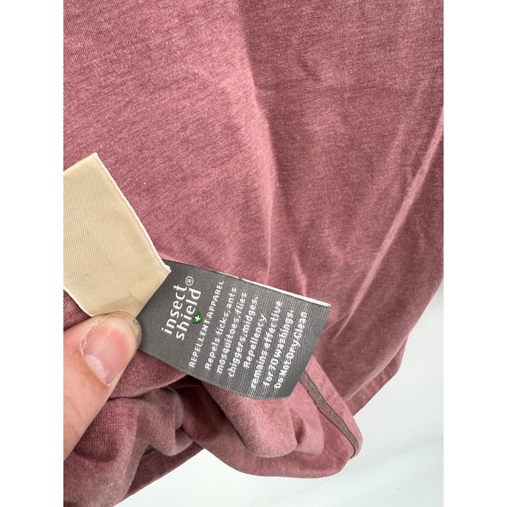 LL Bean Insect Shield Repellent Long Sleeve Shirt Rose Pink Hiking Large - Picture 7 of 9